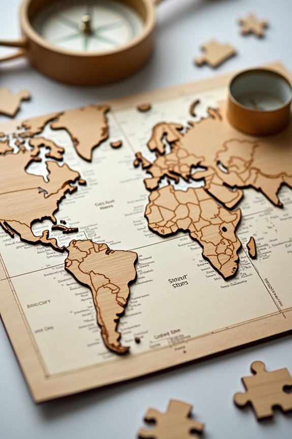 adventurous puzzle map invitations