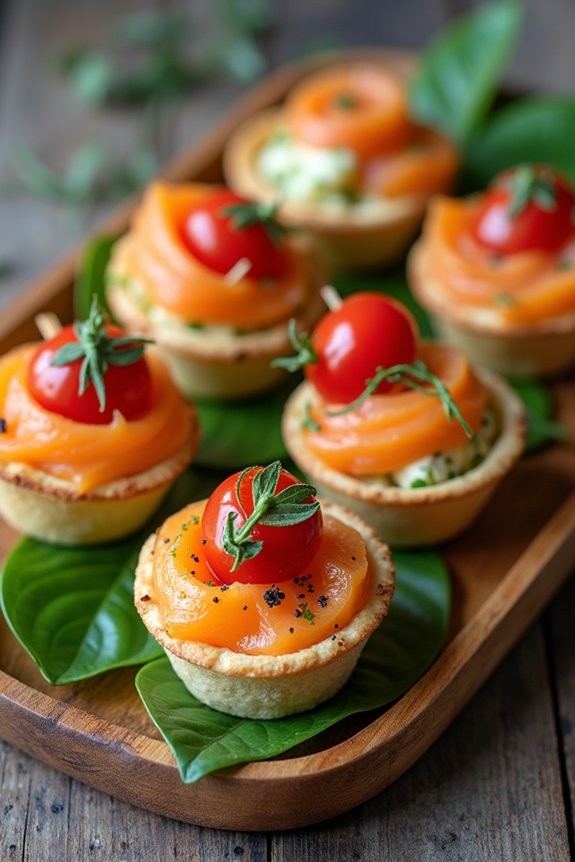 bite sized savory appetizers outdoors