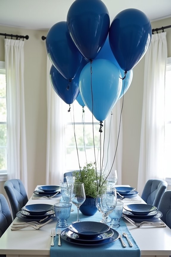 blue balloon party decor