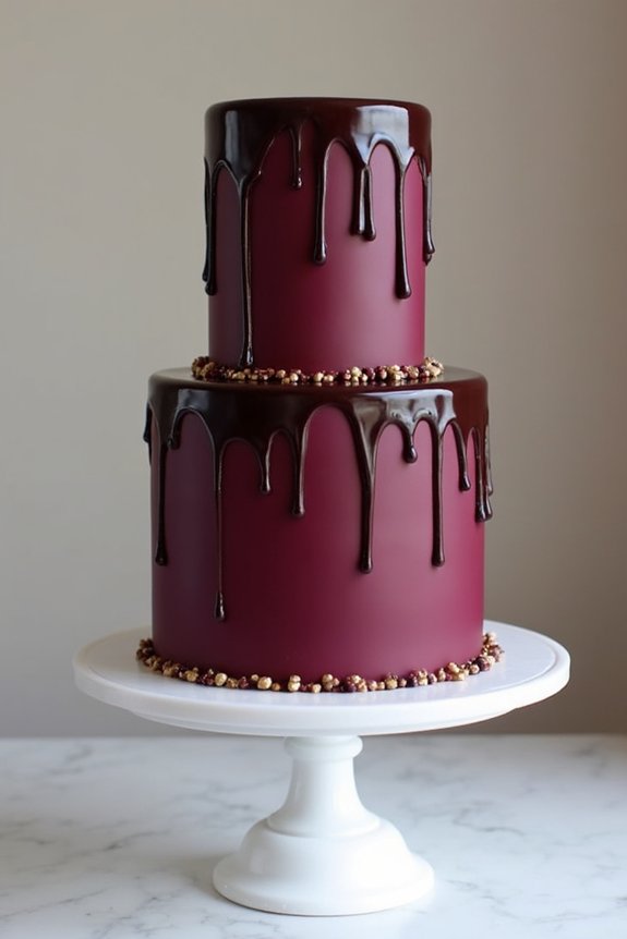 bold burgundy cake elegance