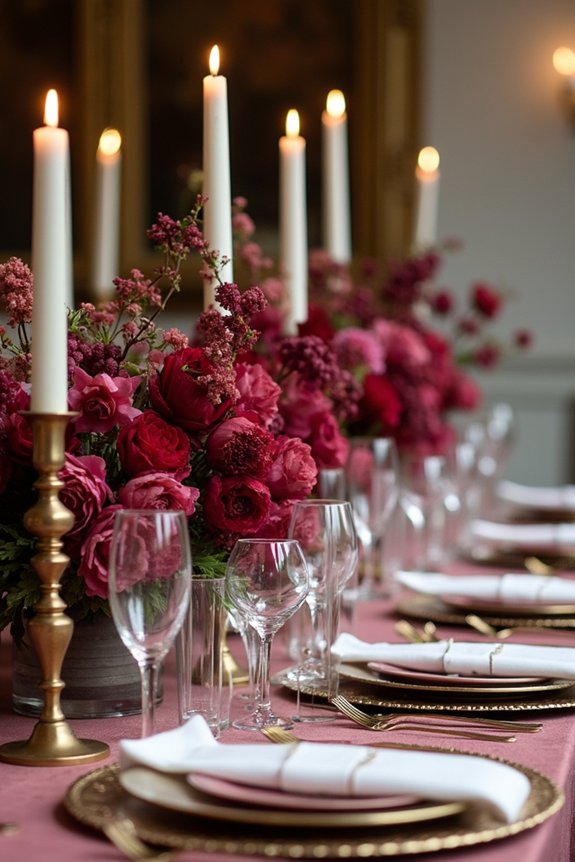bold floral arrangement centerpieces