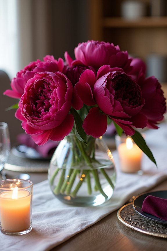 bold floral table centerpieces