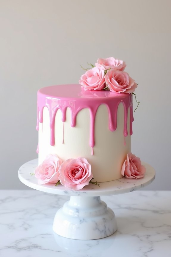 bold pink drip cakes