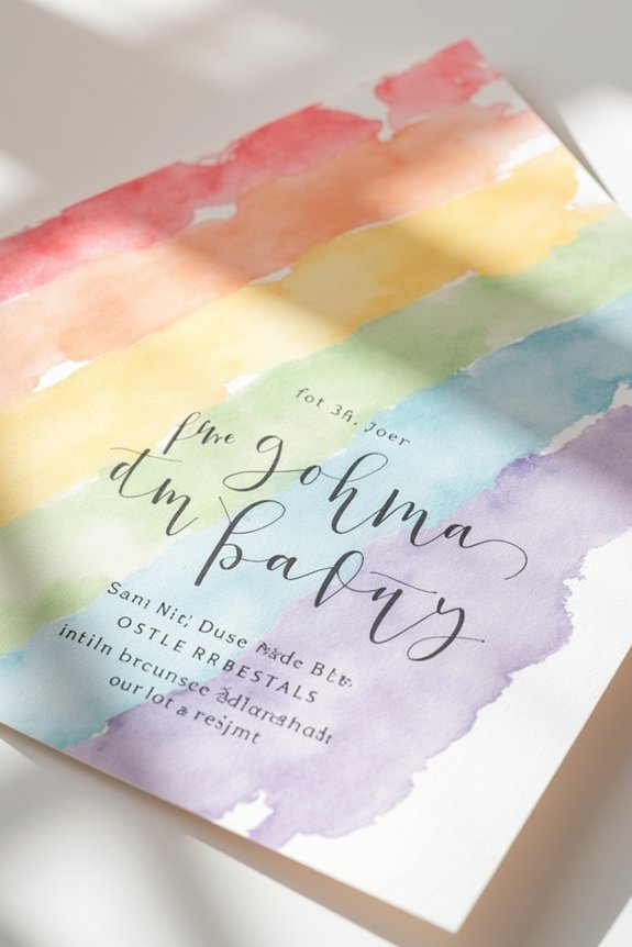 bold rainbow pride invitations
