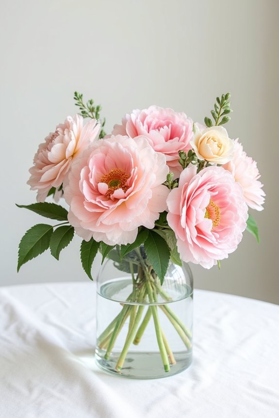 bright floral painting centerpieces