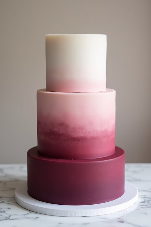 burgundy ombre cake artistry