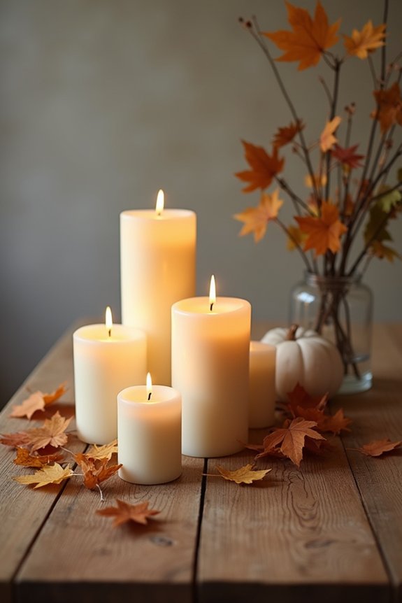 candle arrangement for atmosphere