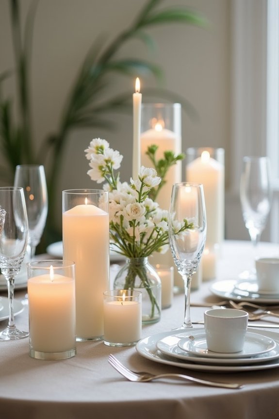 candle centerpieces create warmth