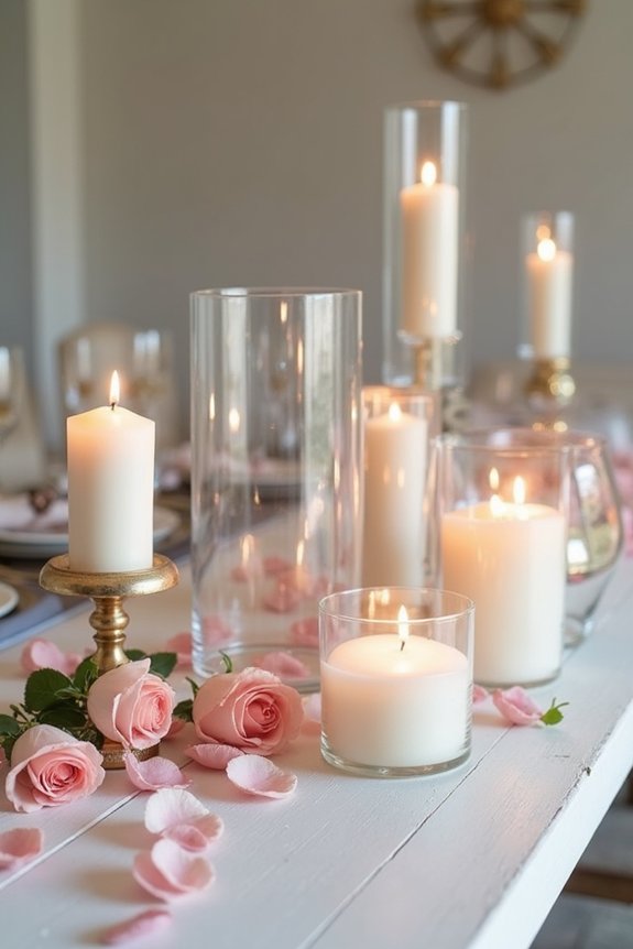 candlelight enhances centerpiece atmosphere