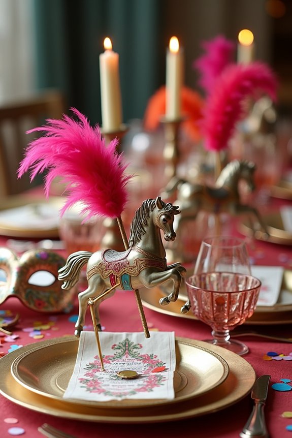 carnival tablescape decor accents