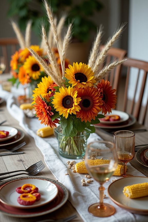 casual outdoor bbq centerpieces