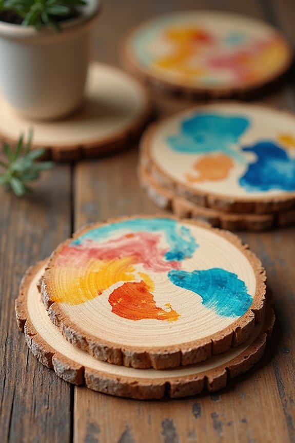 charming colorful coaster favors