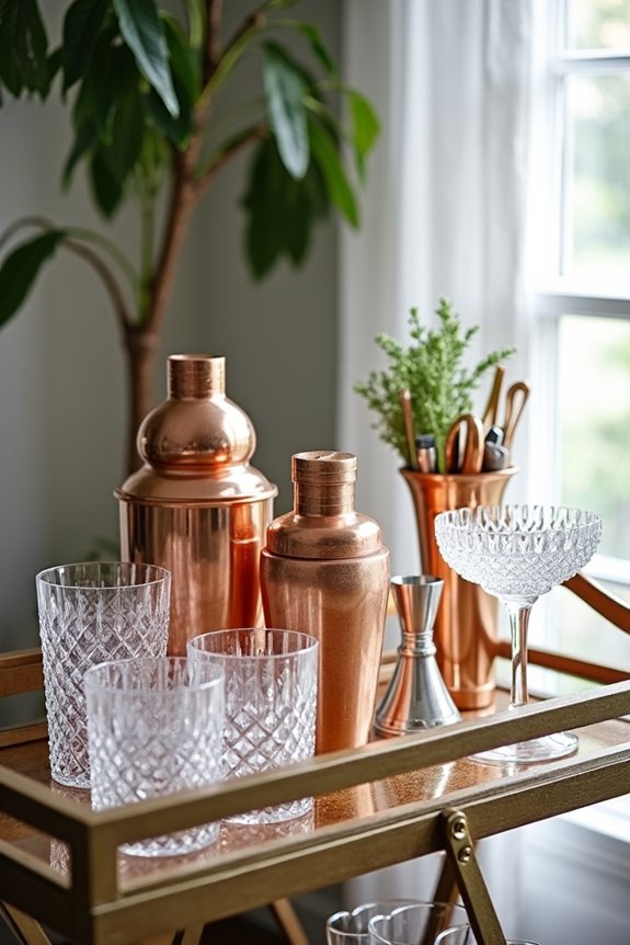 charming glassware bar centerpieces