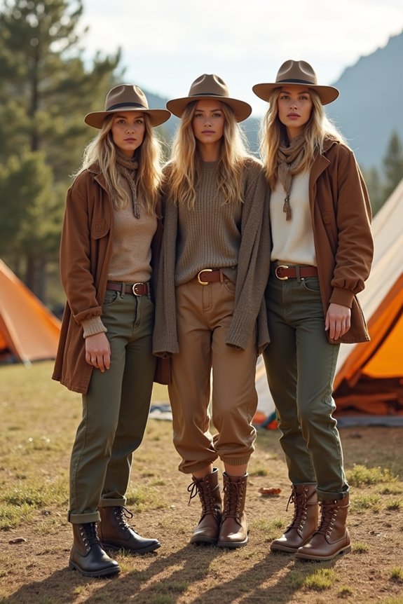 chic camping party ensembles