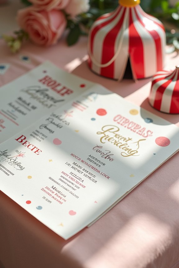 circus themed event invitations ideas