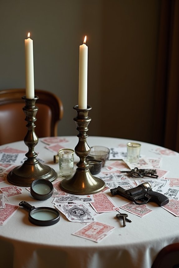 clue inspired murder mystery centerpieces