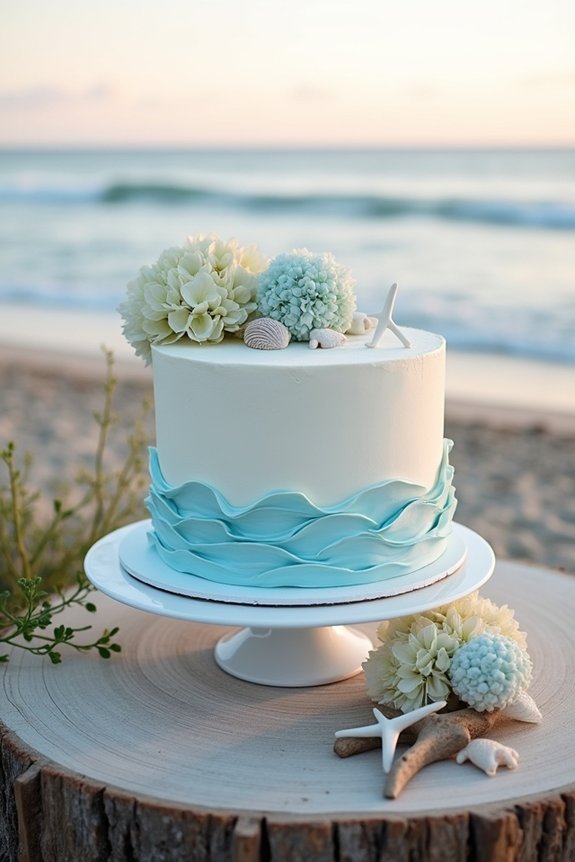 coastal elegance in cake