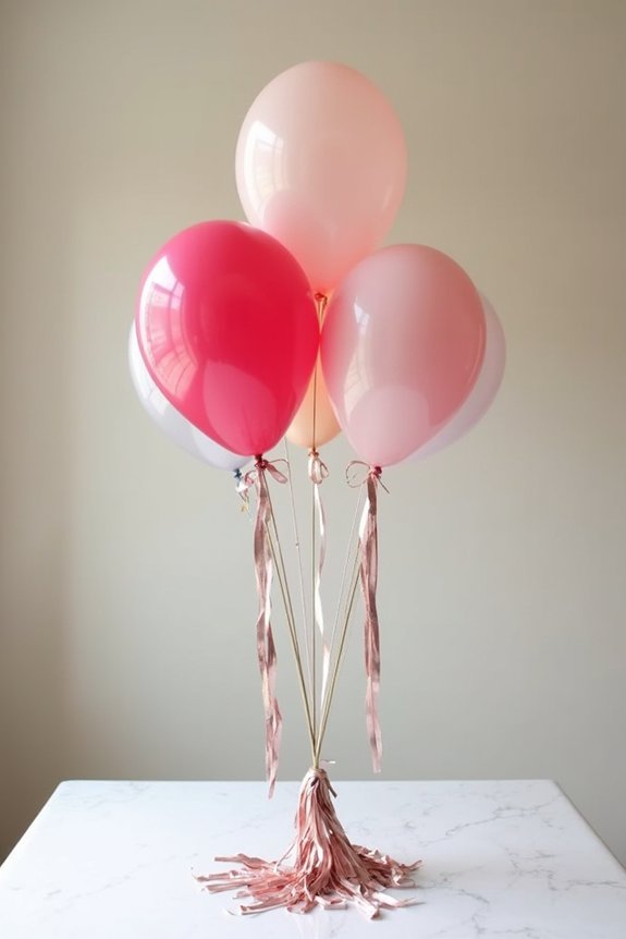 colorful balloon graduation centerpieces