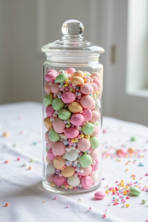 colorful edible centerpiece jars