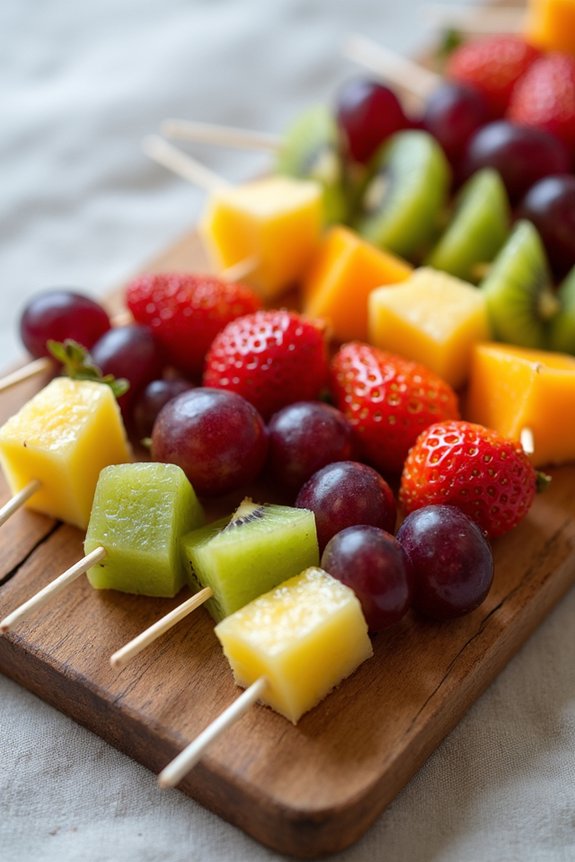 colorful healthy fruit skewers