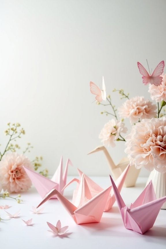 colorful origami party decorations
