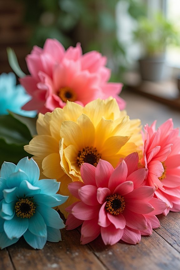 colorful paper flower favors