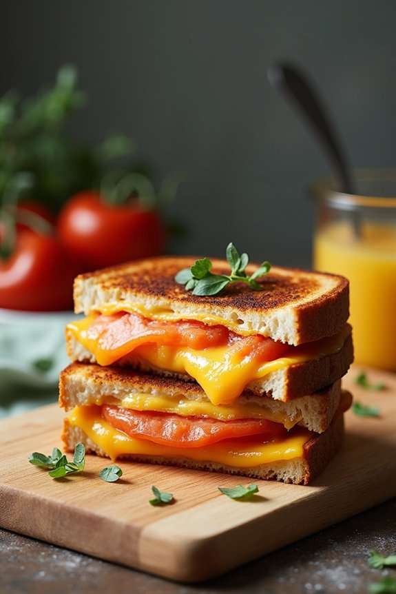 colorful rainbow grilled cheese