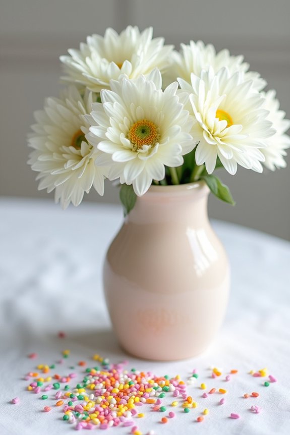 colorful sprinkle flower arrangements