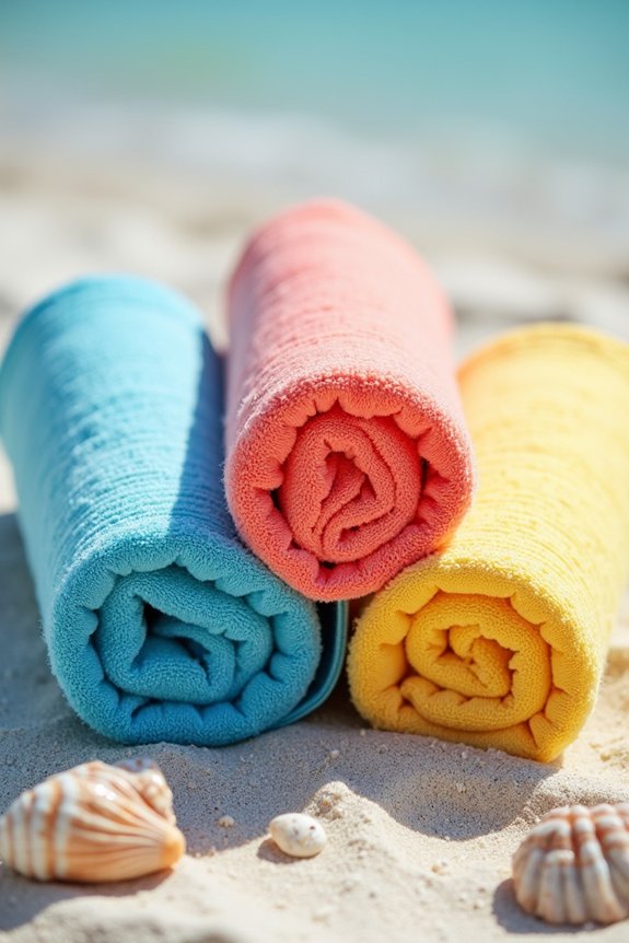 compact vibrant beach towels