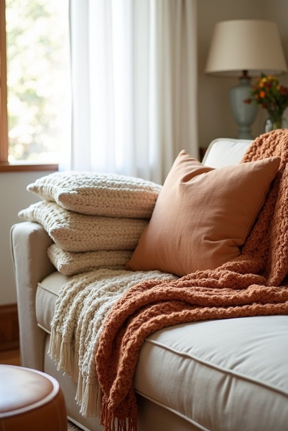 cozy blankets and sweaters