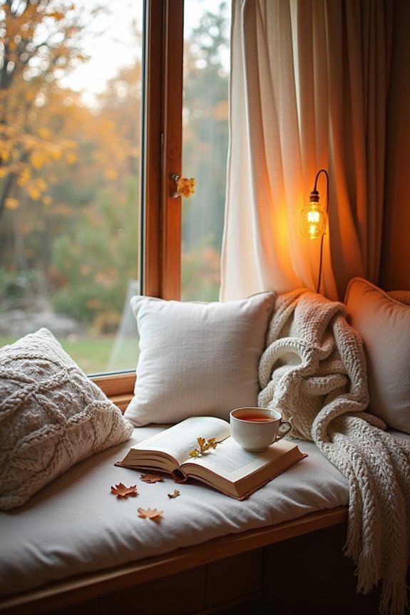 cozy fall reading nook