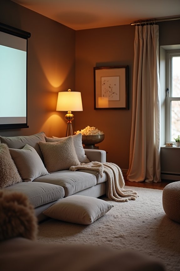 cozy movie night setup