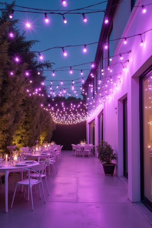 cozy purple lighting ambiance