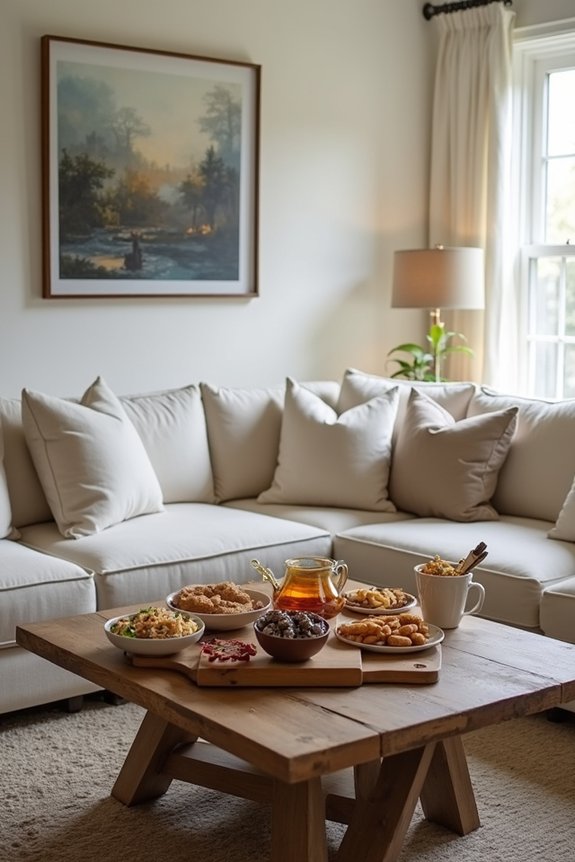 cozy super bowl viewing area