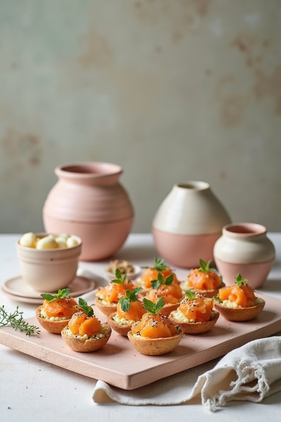 creative pottery themed party snacks
