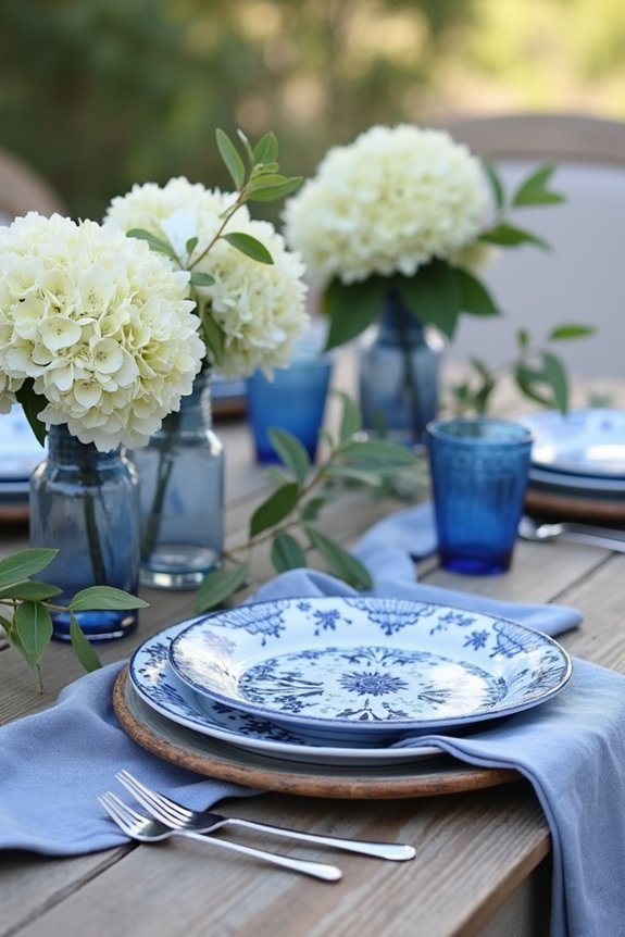 crisp blue and white elegance