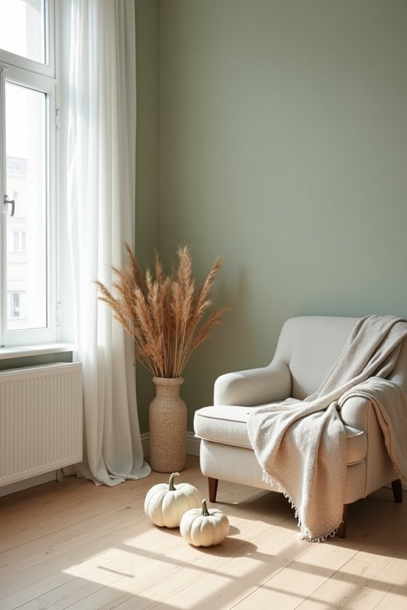 crisp minimalist autumn decor