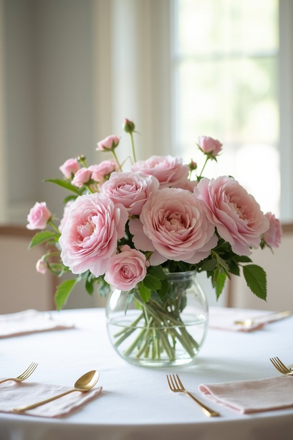 diy blush pink centerpieces