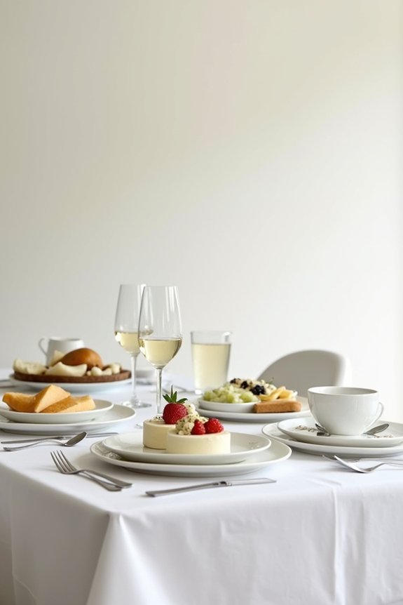elegant all white celebration menu