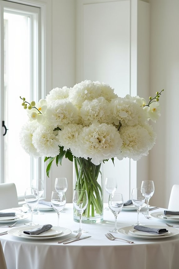 elegant all white floral centerpiece