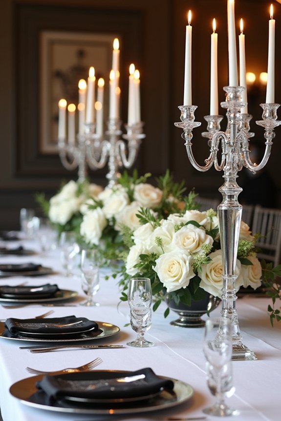 elegant black tie decorations