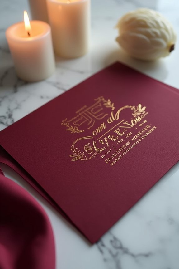 elegant burgundy formal invitations