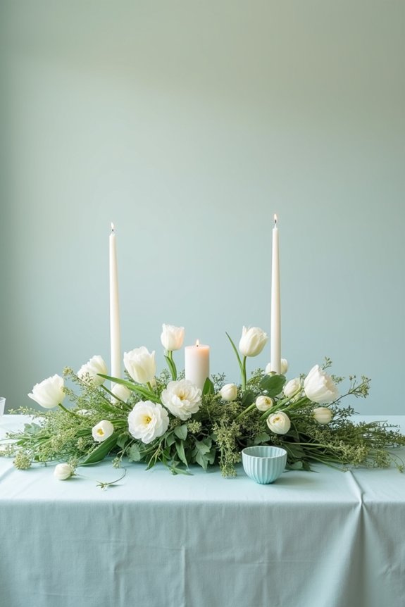 elegant candle and greenery