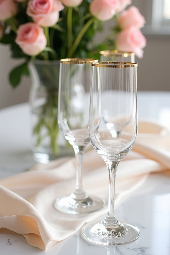elegant champagne glass displays