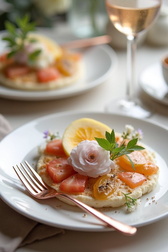 elegant colorful meal presentation
