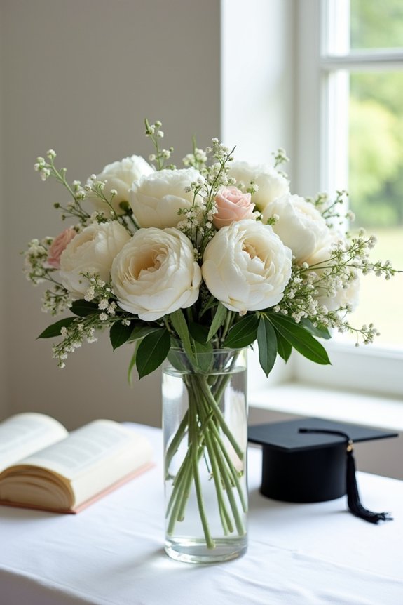 elegant floral graduation centerpieces