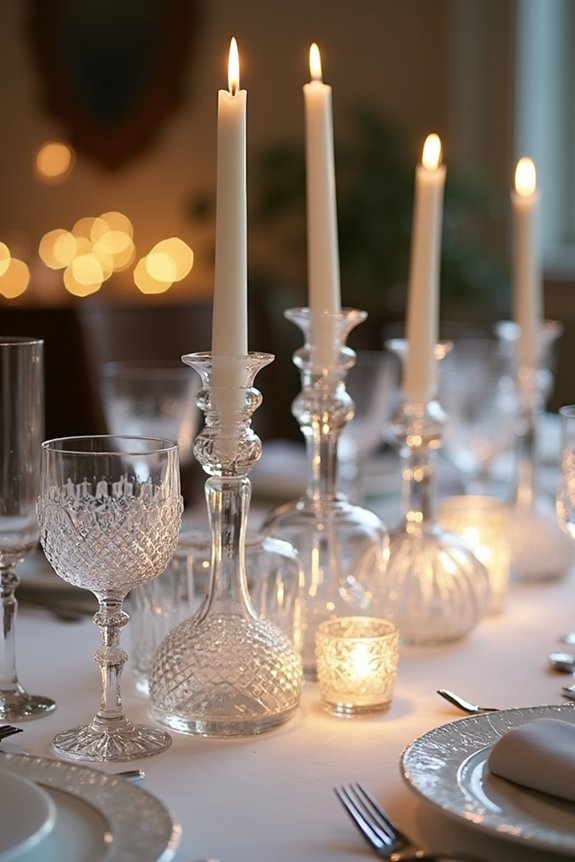 elegant glass and crystal