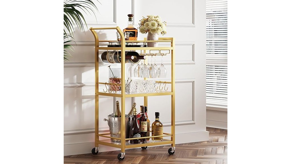 elegant gold bar cart