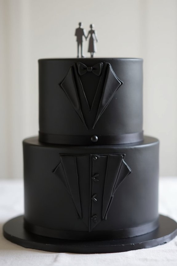 elegant minimalist black tie cakes