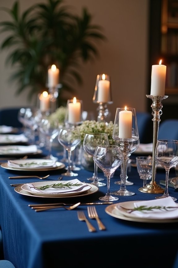 elegant navy blue decor